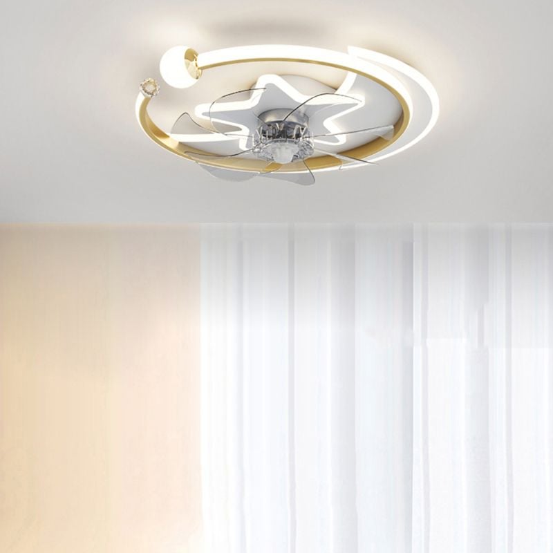 Minori Deckenventilator mit Beleuchtung Stern & Mond, 3 Farben, ∅51CM - Lumpaz