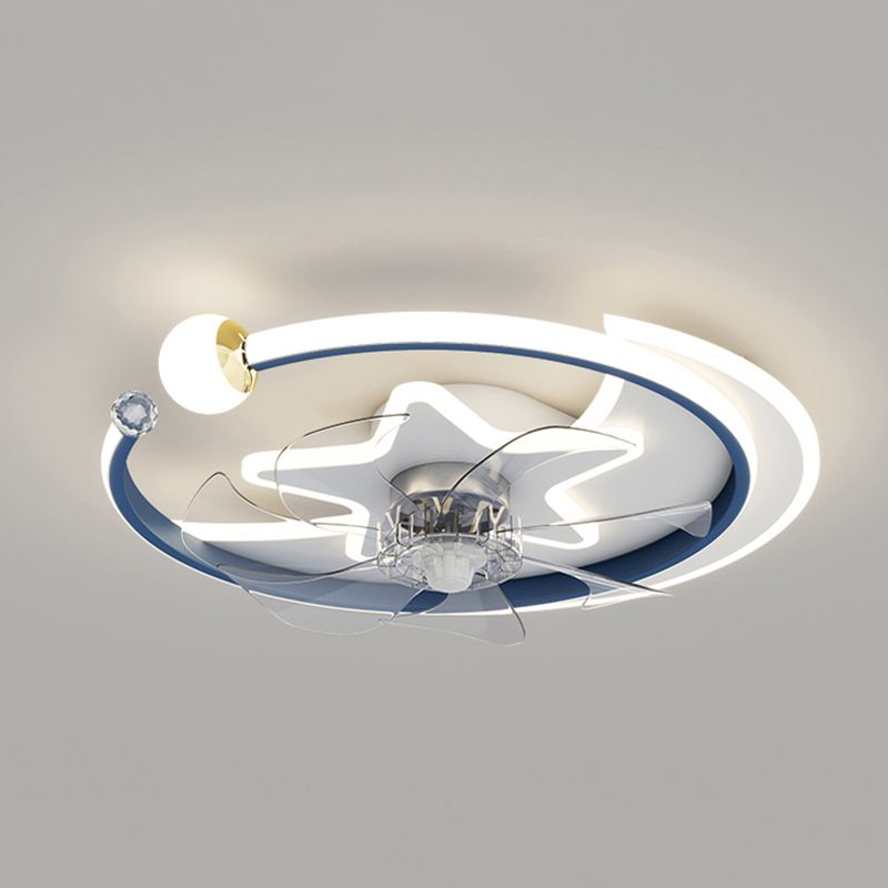 Minori Deckenventilator mit Beleuchtung Stern & Mond, 3 Farben, ∅51CM - Lumpaz