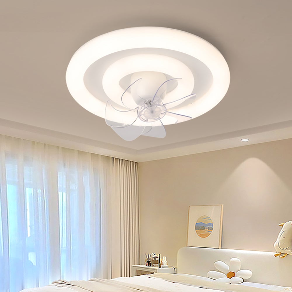 Minori Deckenventilator mit Beleuchtung Weiß, 4 Stile, ∅48/50CM - Lumpaz