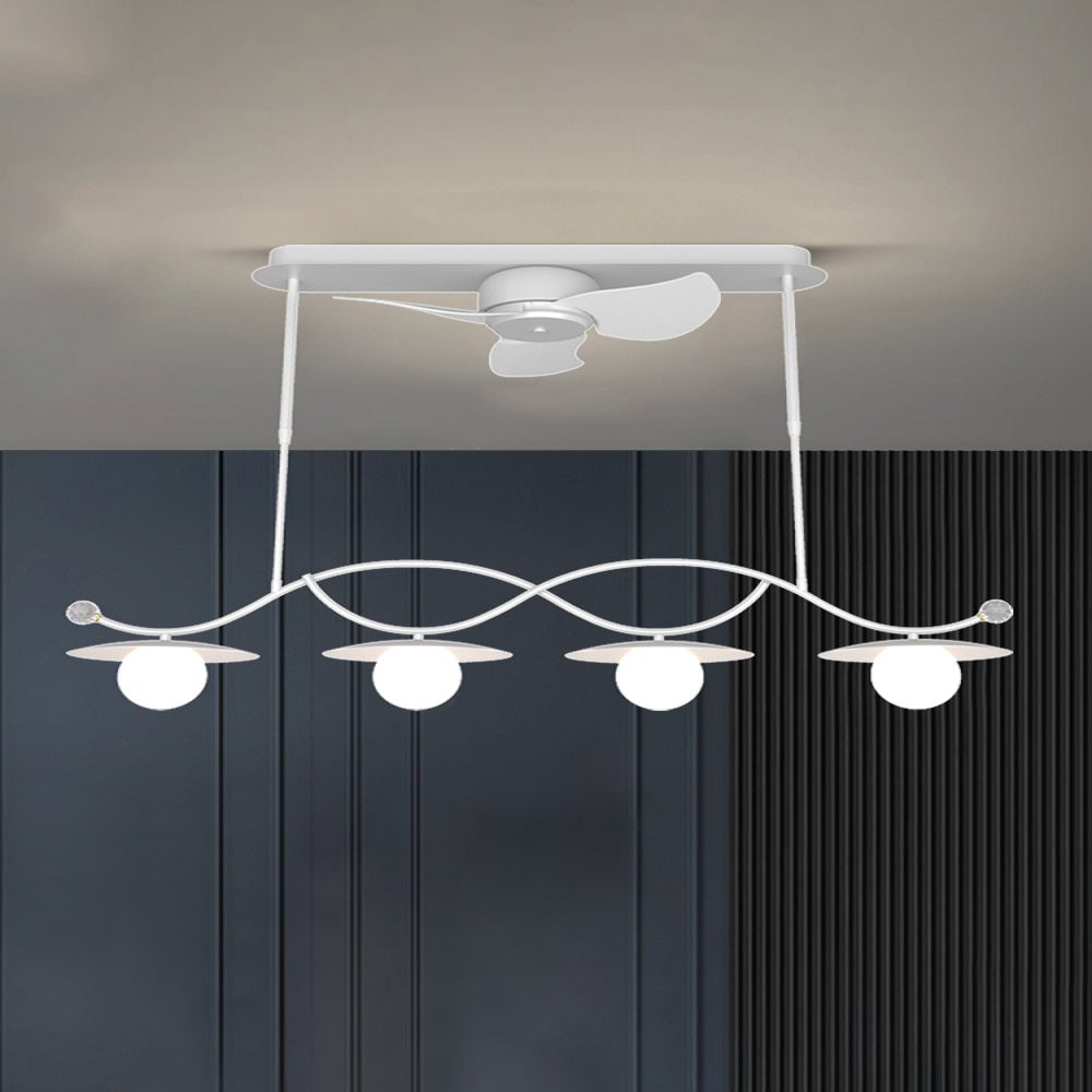 Carins Deckenventilator mit Beleuchtung Weiß, 2 Stile, ∅100/120CM - Lumpaz