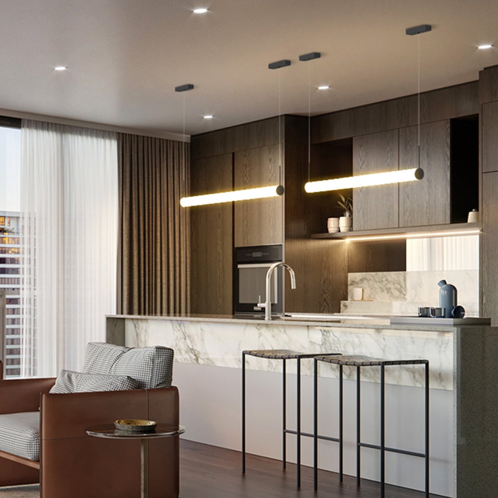 Edge Außenpendelleuchte Schwarz & Weiß, 126CM Lang - Lumpaz