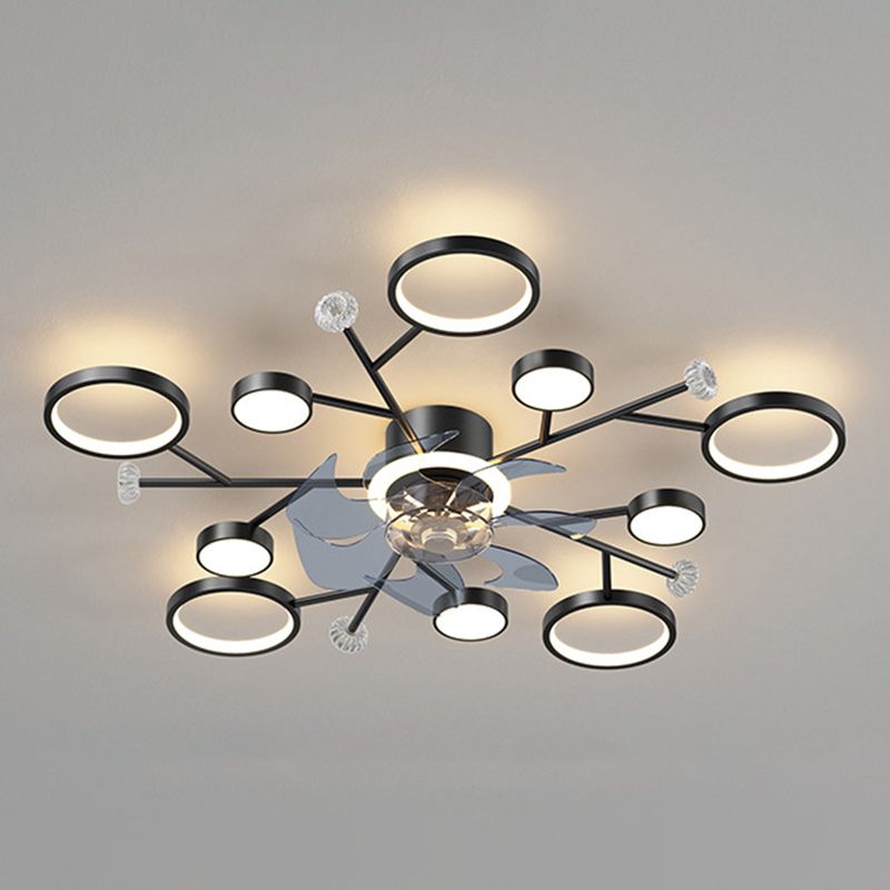 Weiss Deckenventilator mit Beleuchtung, 2 Farben, 62/88/107CM Lang - Lumpaz