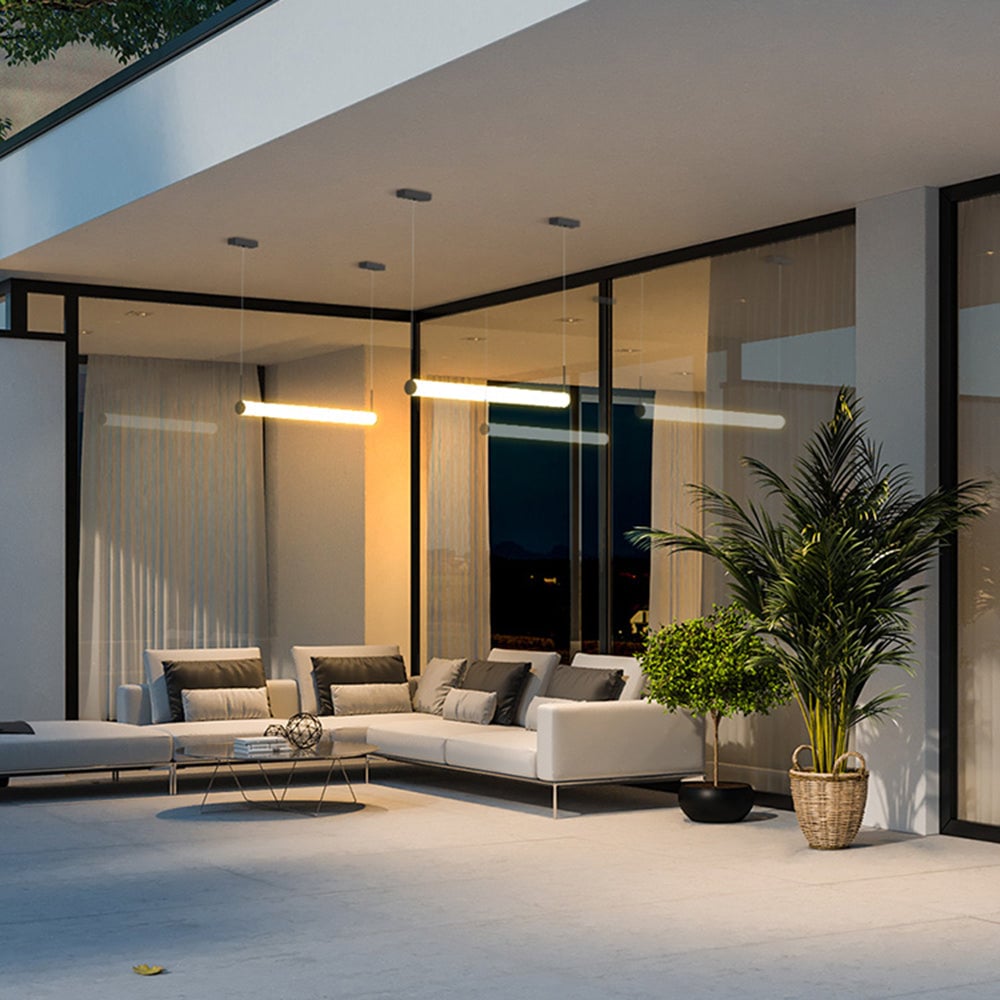 Edge Außenpendelleuchte Schwarz & Weiß, 126CM Lang - Lumpaz