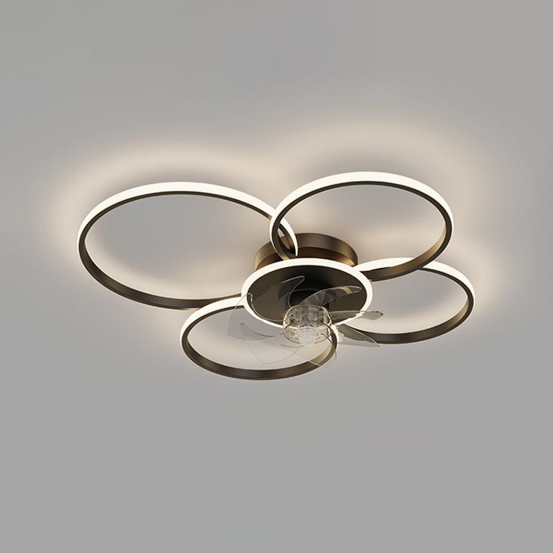 Arisha Deckenventilator mit Beleuchtung 2/3/4/5 Ringe, 2 Farben, ∅45/55/60/80CM - Lumpaz