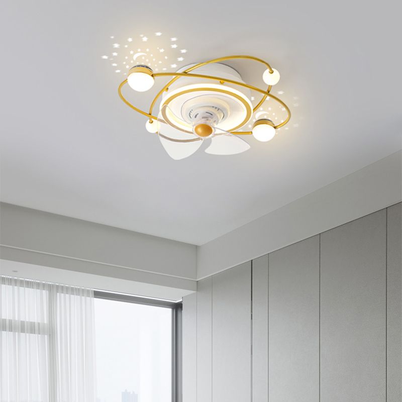 Madina Deckenventilator mit Beleuchtung Stern 3-Blatt, 2 Farben, ∅60CM - Lumpaz