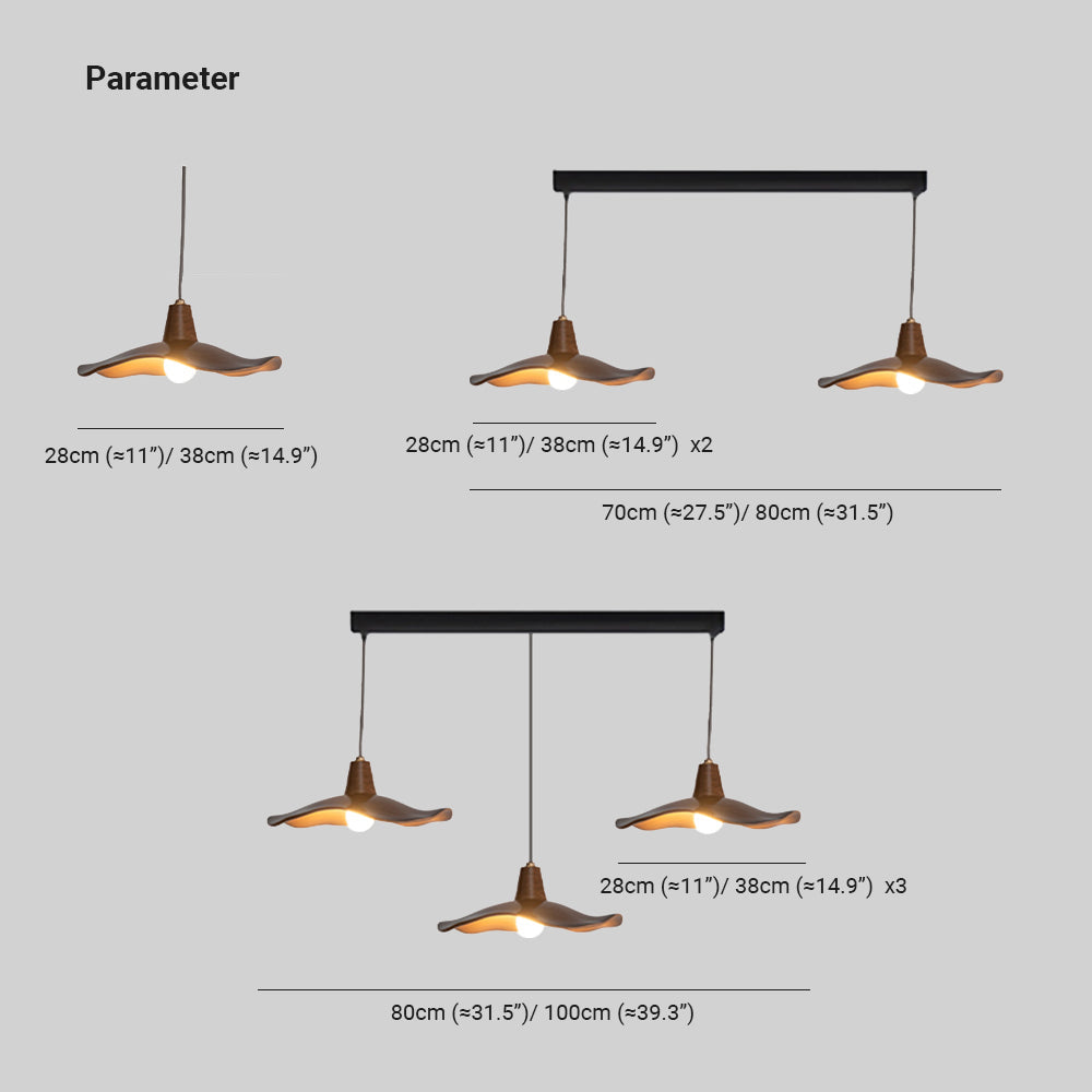 Carins Pendelleuchte Welle, 1/2/3-flammig, ∅28/38CM - Lumpaz