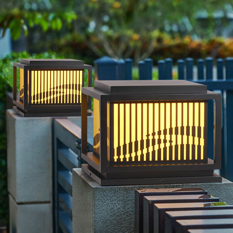 Riley Außensockelleuchte Schwarz, Wellen, Breite 23/28/38/46CM - Lumpaz