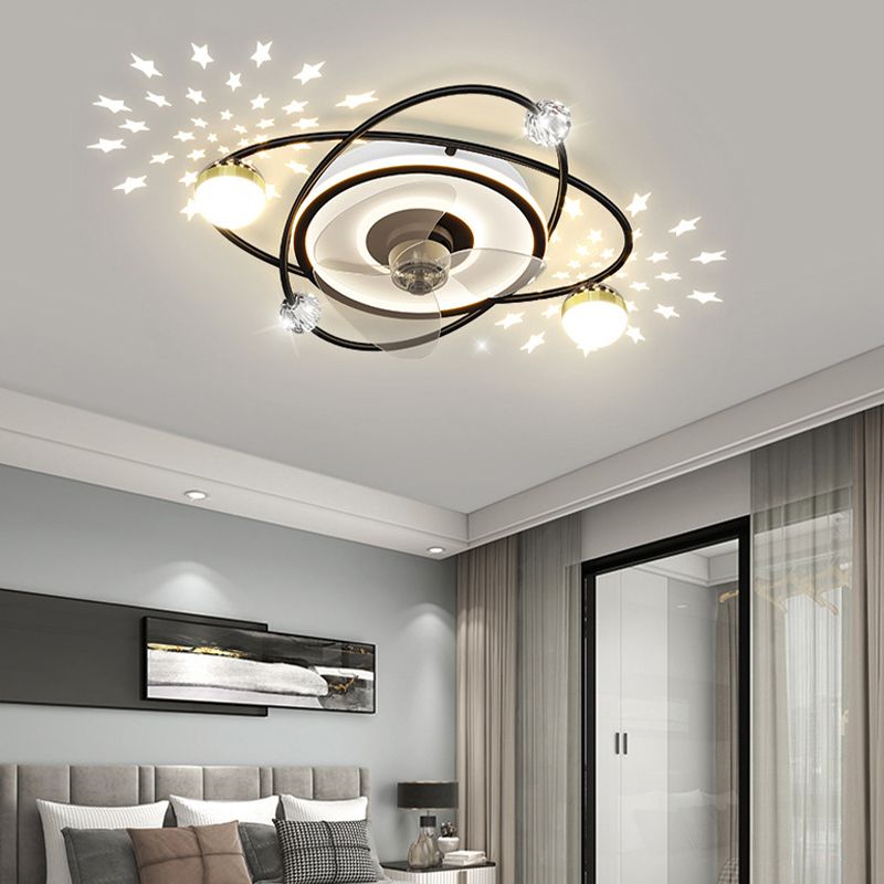 Madina Deckenventilator mit Beleuchtung Stern 3-Blatt, 2 Farben, ∅55CM - Lumpaz