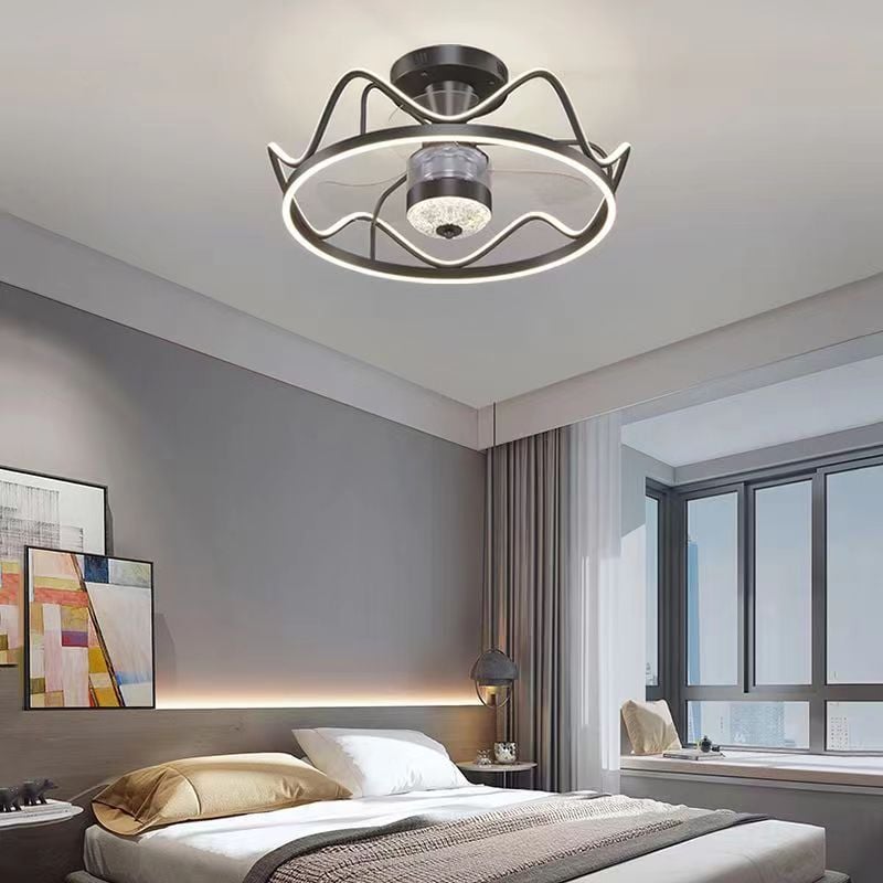 Kelley Deckenventilator mit Beleuchtung Gold & Schwarz, ∅65CM - Lumpaz