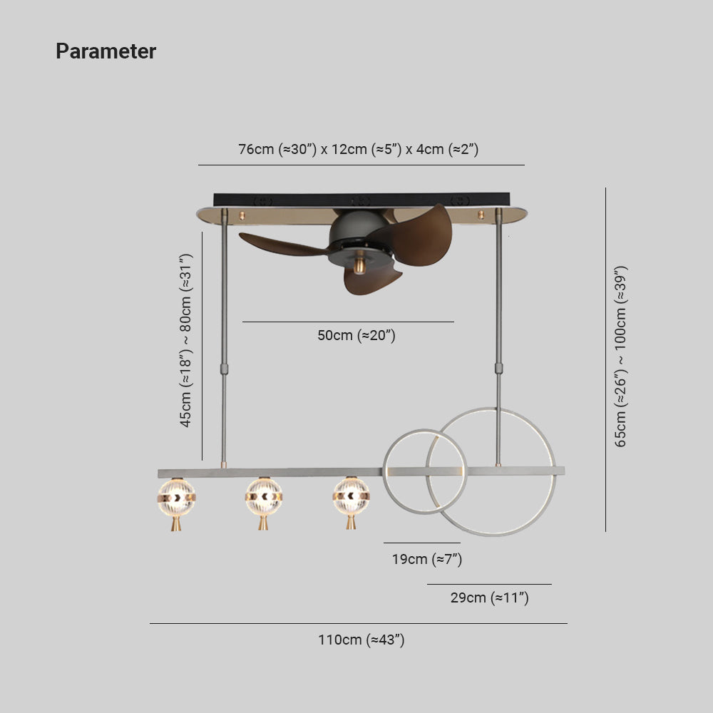 Madina Deckenventilator mit Beleuchtung Aluminium & Metall, ∅110CM - Lumpaz