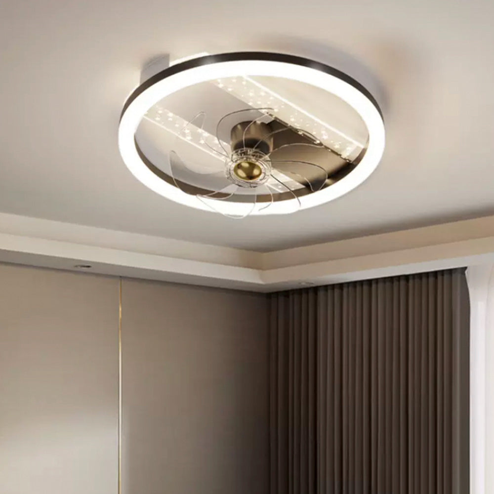 Kelley Deckenventilator mit Beleuchtung Blau & Schwarz, 5 Stile, ∅50/90/110CM - Lumpaz