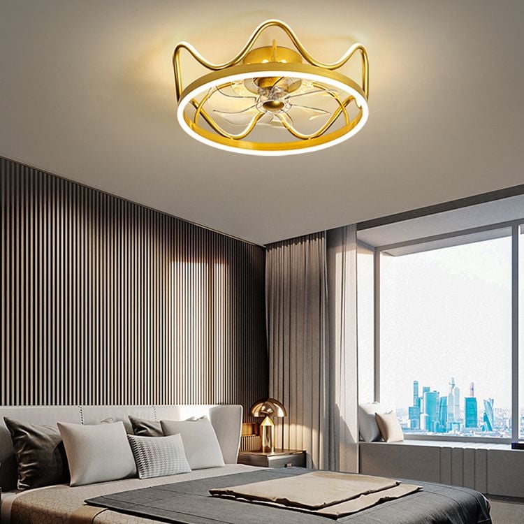 Madina Deckenventilator mit Beleuchtung Krone, 2 Farben, ∅47/56cm - Lumpaz