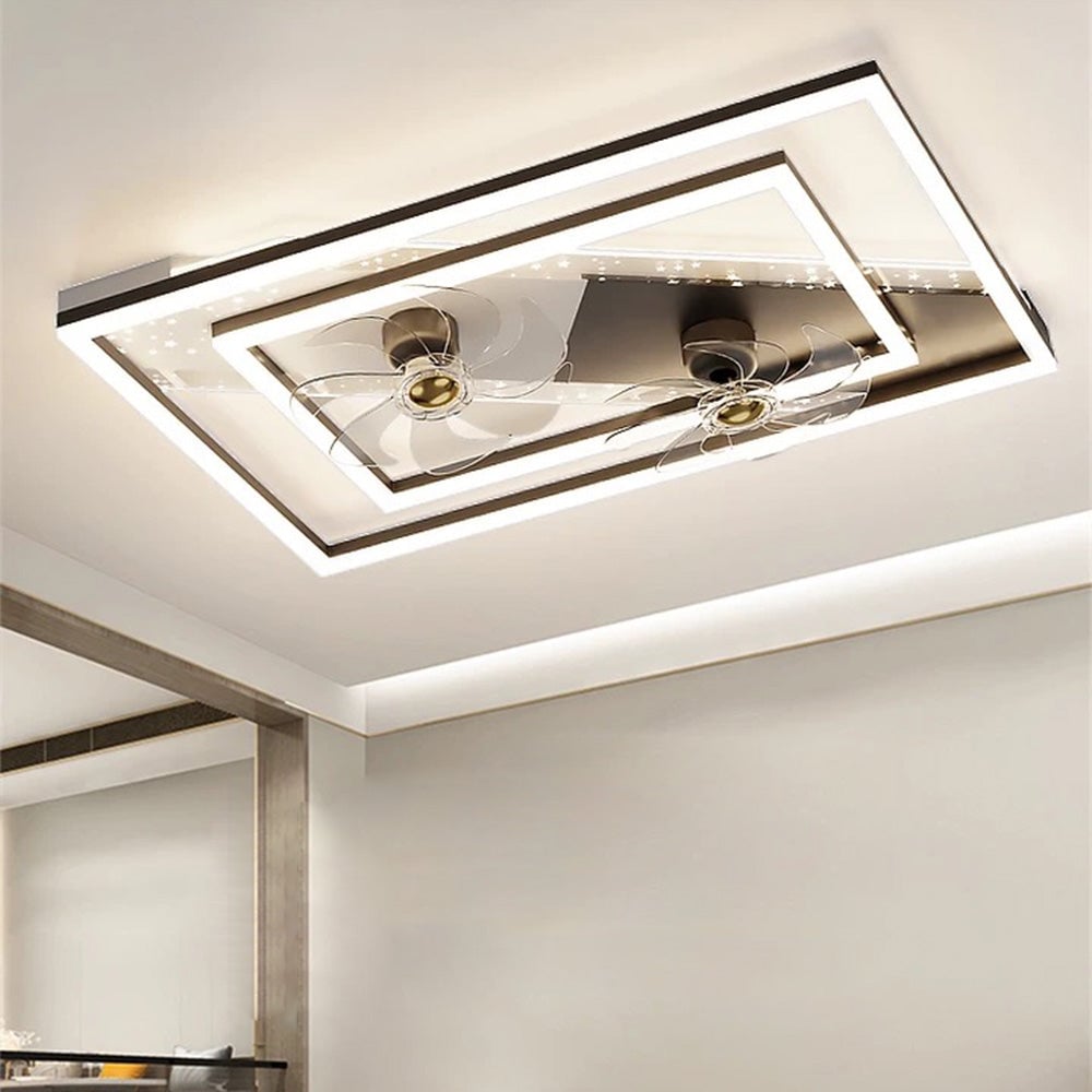 Kelley Deckenventilator mit Beleuchtung Blau & Schwarz, 5 Stile, ∅50/90/110CM - Lumpaz