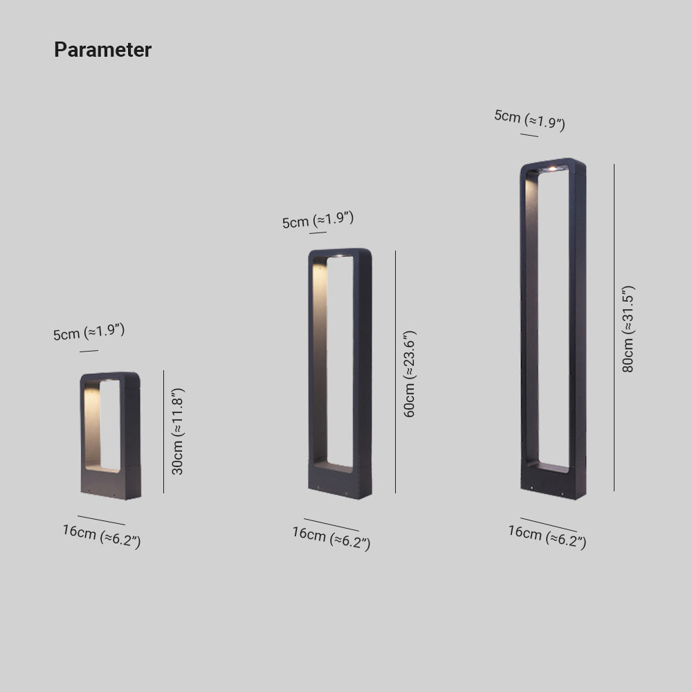 Pena Minimalistisch Außen-Pollerleuchte, 30/60/80CM Lang - Lumpaz