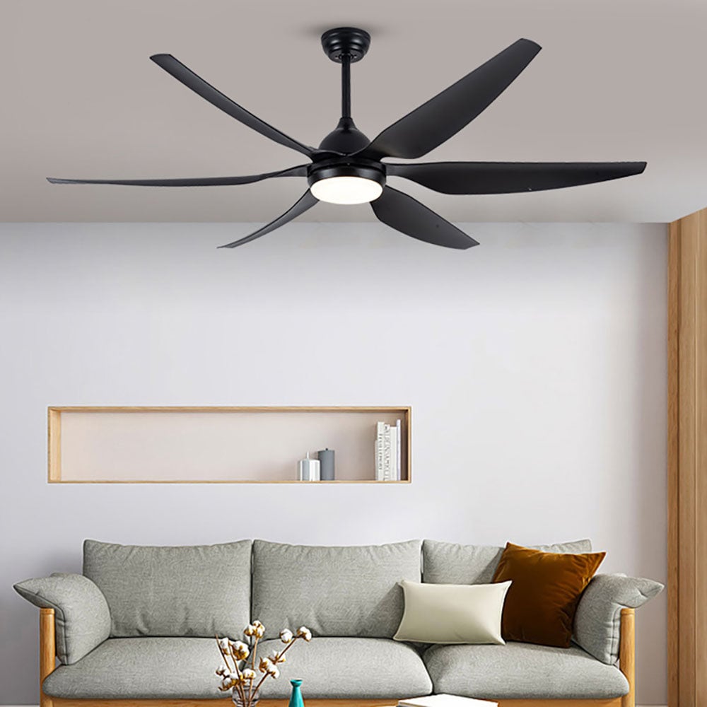 Haydn Deckenventilator mit Beleuchtung Weiß & Schwarz 6-Blatt, ∅137/167CM - Lumpaz