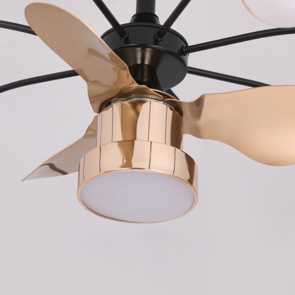 Valentina Deckenventilator mit Beleuchtung, 12-flamming, Metall & Acryl, ∅90CM - Lumpaz