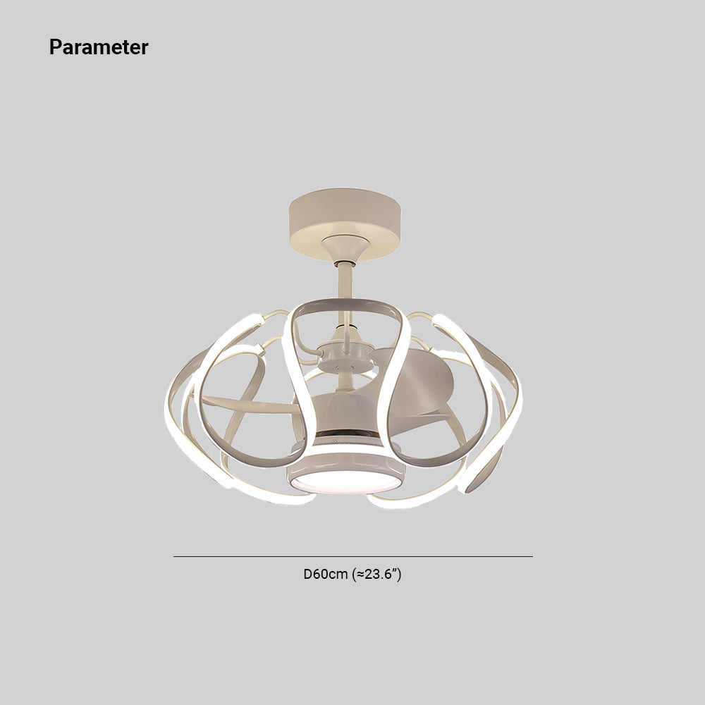Lacey Deckenventilator mit Beleuchtung Weiß & Kaffee, ∅60CM - Lumpaz