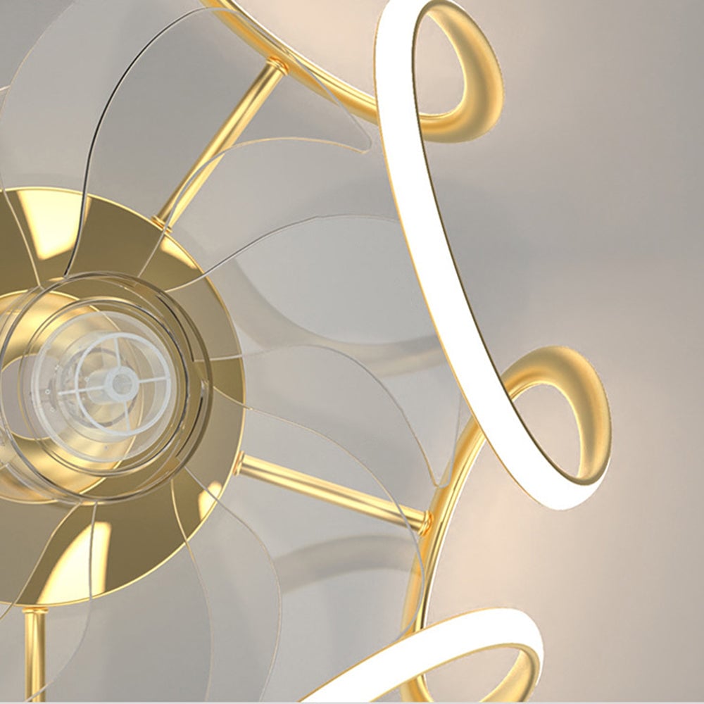 Lacey Deckenventilator mit Beleuchtung Gold, ∅50CM - Lumpaz