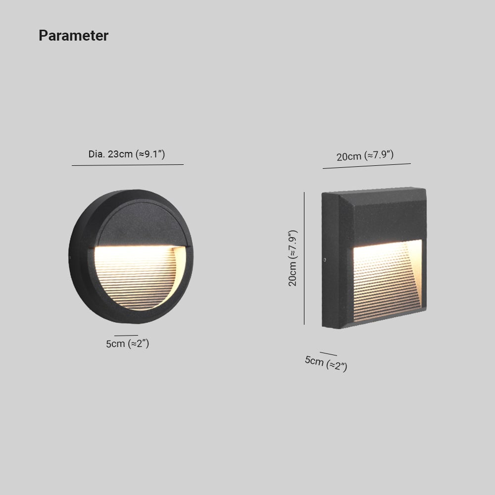 Orr Quadrat & Kreis Außen-Treppenleuchte, ∅ 20/23CM - Lumpaz