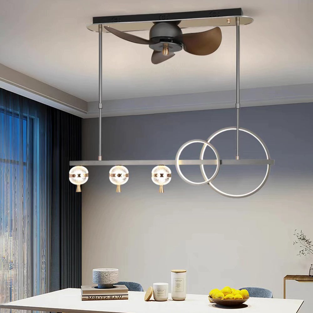 Madina Deckenventilator mit Beleuchtung Aluminium & Metall, ∅110CM - Lumpaz