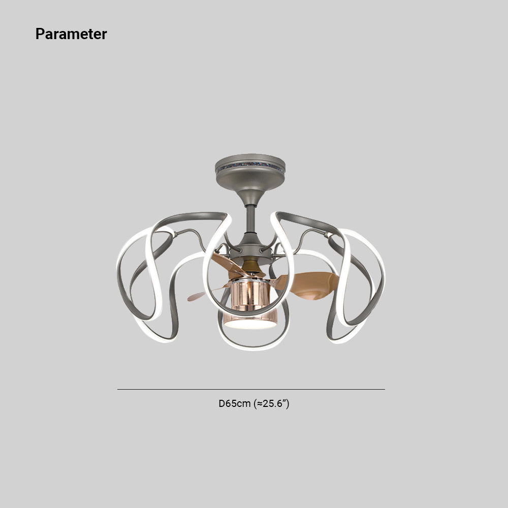 Lacey Deckenventilator mit Beleuchtung Grau & Weiß, 2 Stile, ∅65CM - Lumpaz