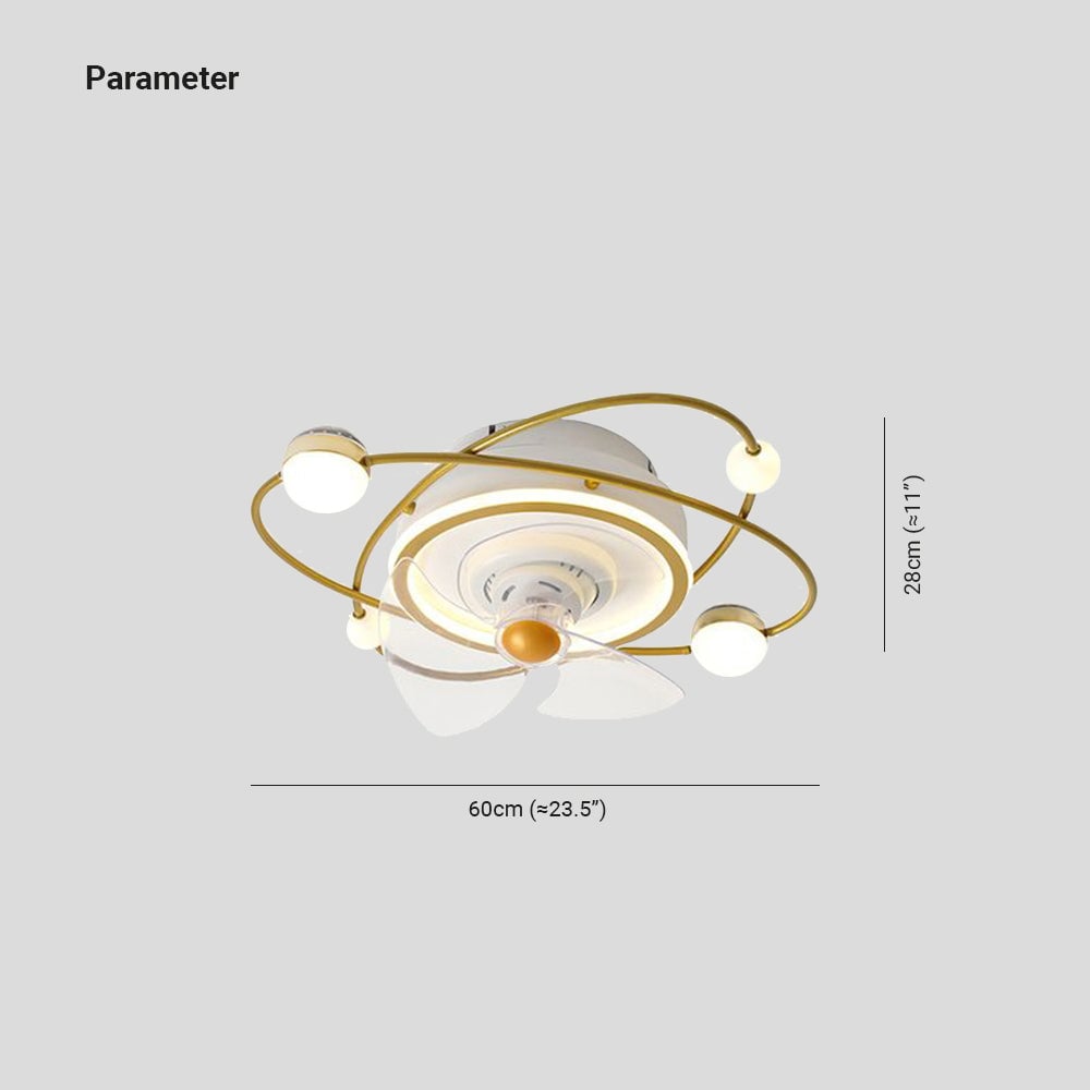 Madina Deckenventilator mit Beleuchtung Stern 3-Blatt, 2 Farben, ∅60CM - Lumpaz
