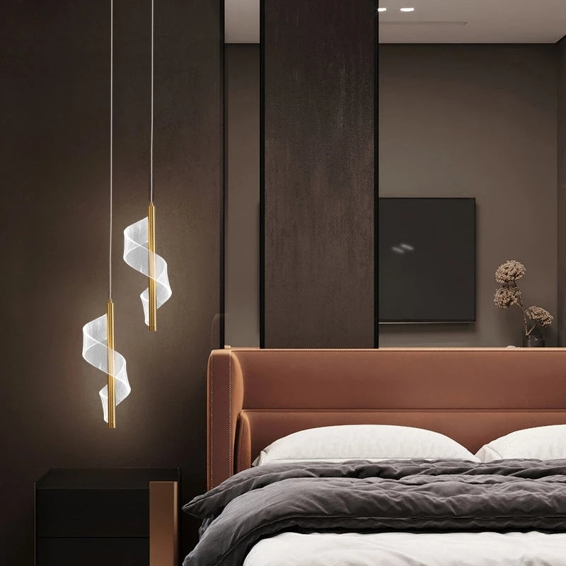 Nordic Metal Bedside Chandelier Pendelleuchte für Schlafzimmer - Lumpaz
