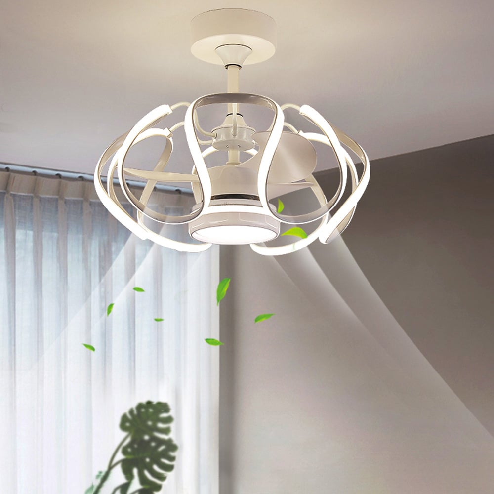 Lacey Deckenventilator mit Beleuchtung Weiß & Kaffee, ∅60CM - Lumpaz