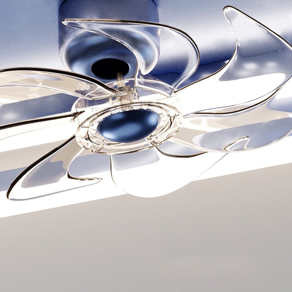 Kelley Deckenventilator mit Beleuchtung Blau & Schwarz, 5 Stile, ∅50/90/110CM - Lumpaz