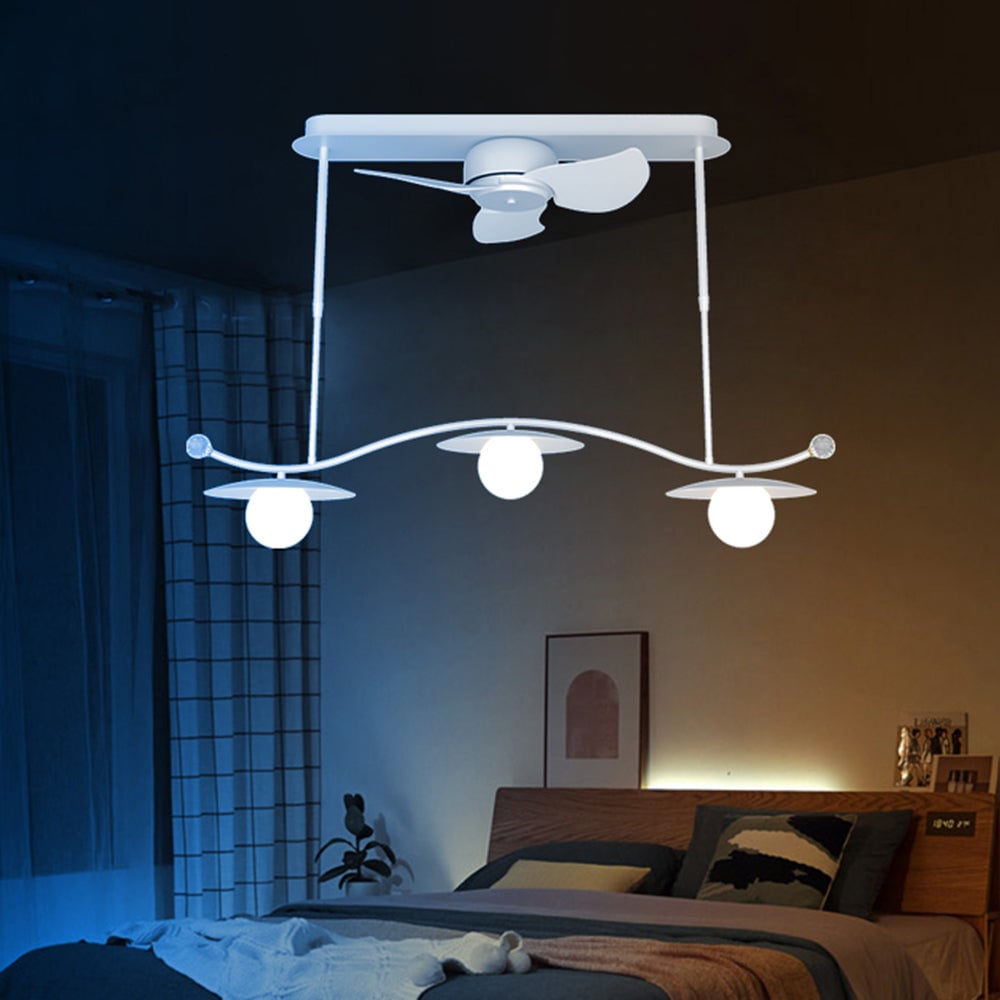Carins Deckenventilator mit Beleuchtung Weiß, 2 Stile, ∅100/120CM - Lumpaz