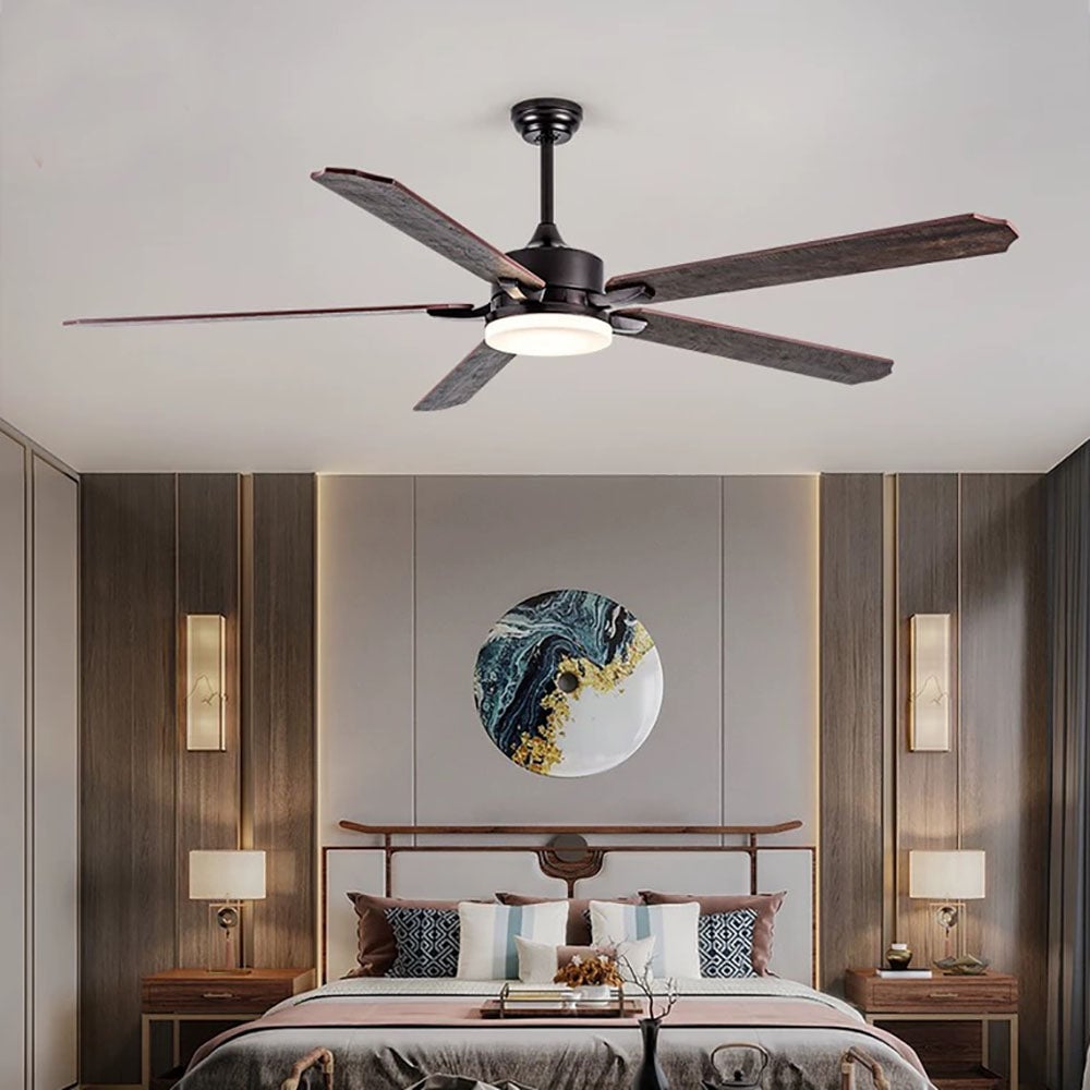 Haydn Deckenventilator mit Beleuchtung Schwarz 6-Blatt, ∅152/193CM - Lumpaz