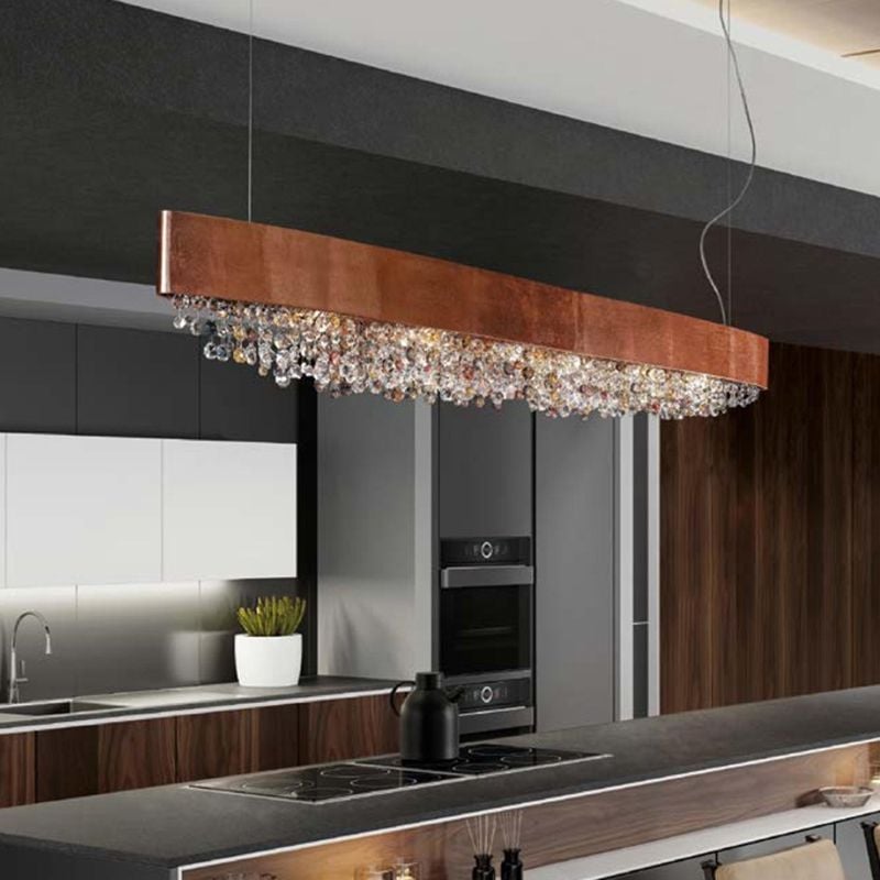 Marilyn Pendelleuchte Kristall, 4 Farben,100CM/120CM Lang - Lumpaz