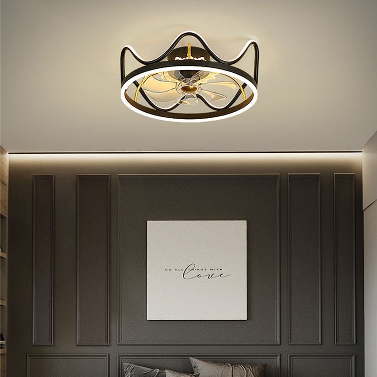 Madina Deckenventilator mit Beleuchtung Krone, 2 Farben, ∅47/56cm - Lumpaz
