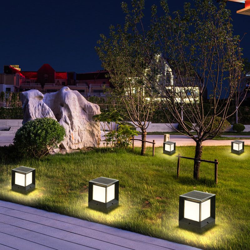 Riley Einfach Außensockelleuchte Rechteck Solarenergie, 12/15/20/27/32CM lang - Lumpaz