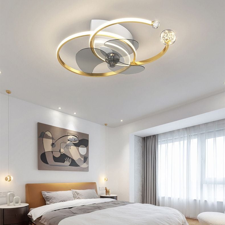 Arisha Deckenventilator mit Beleuchtung Doppel-C 3-Blatt, 2 Farben, ∅70CM - Lumpaz