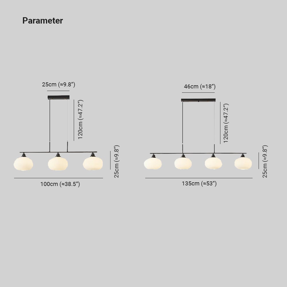 Hailie Pendelleuchte, 2 Farben, 3/4-flammig,100CM/135CM Lang - Lumpaz