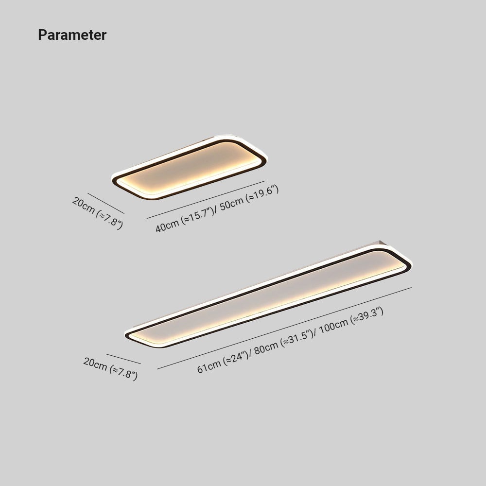 Edge Deckenleuchte, 40CM/50CM/61CM/80CM/100CM/120CM Lang - Lumpaz