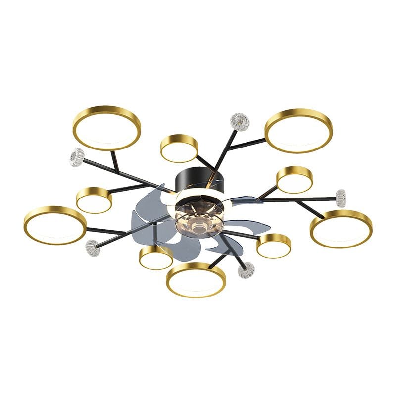 Weiss Deckenventilator mit Beleuchtung, 2 Farben, 62/88/107CM Lang - Lumpaz