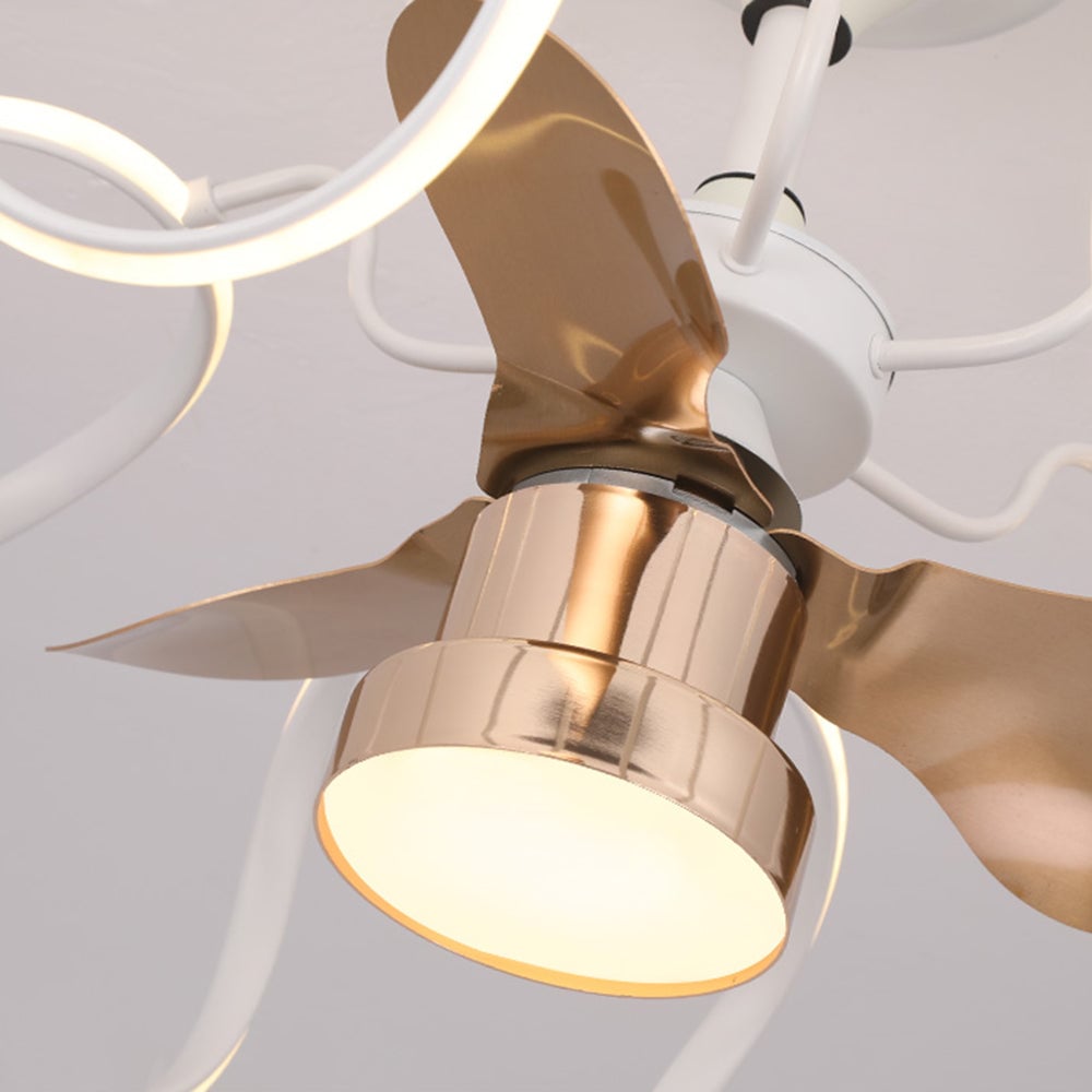 Lacey Deckenventilator mit Beleuchtung Grau & Weiß, 2 Stile, ∅65CM - Lumpaz