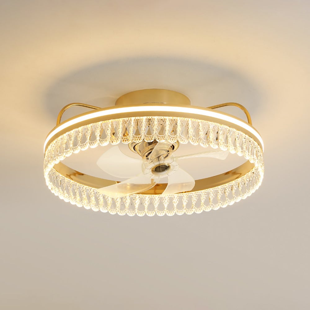 Kelley Deckenventilator mit Beleuchtung Gold, 2 Stile, ∅50/60CM - Lumpaz