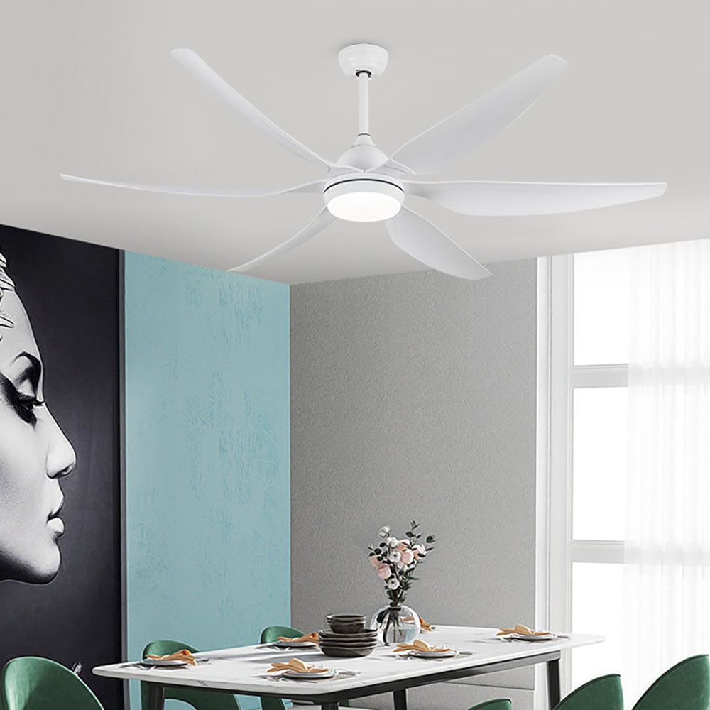 Haydn Deckenventilator mit Beleuchtung Weiß & Schwarz 6-Blatt, ∅137/167CM - Lumpaz