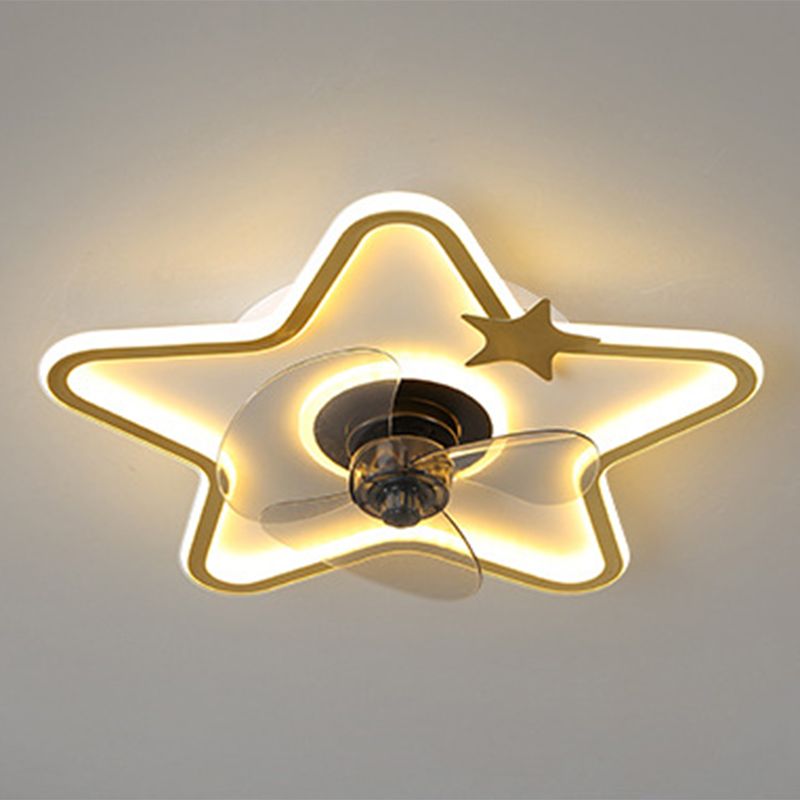 Minori Deckenventilator mit Beleuchtung Wolke & Stern, 3 Farben, ∅52/57CM - Lumpaz