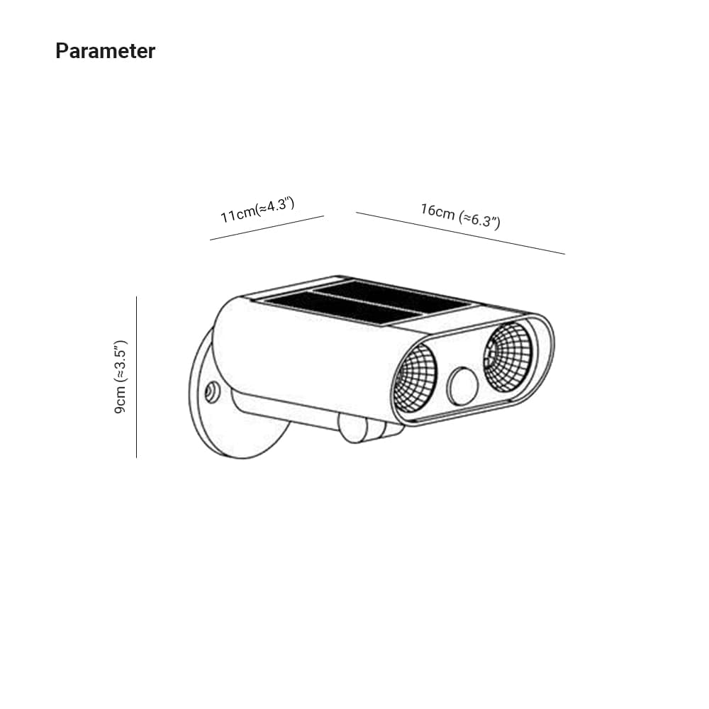 Orr Außenstrahler Schwarz, 2 Stile, 11CM Lang - Lumpaz