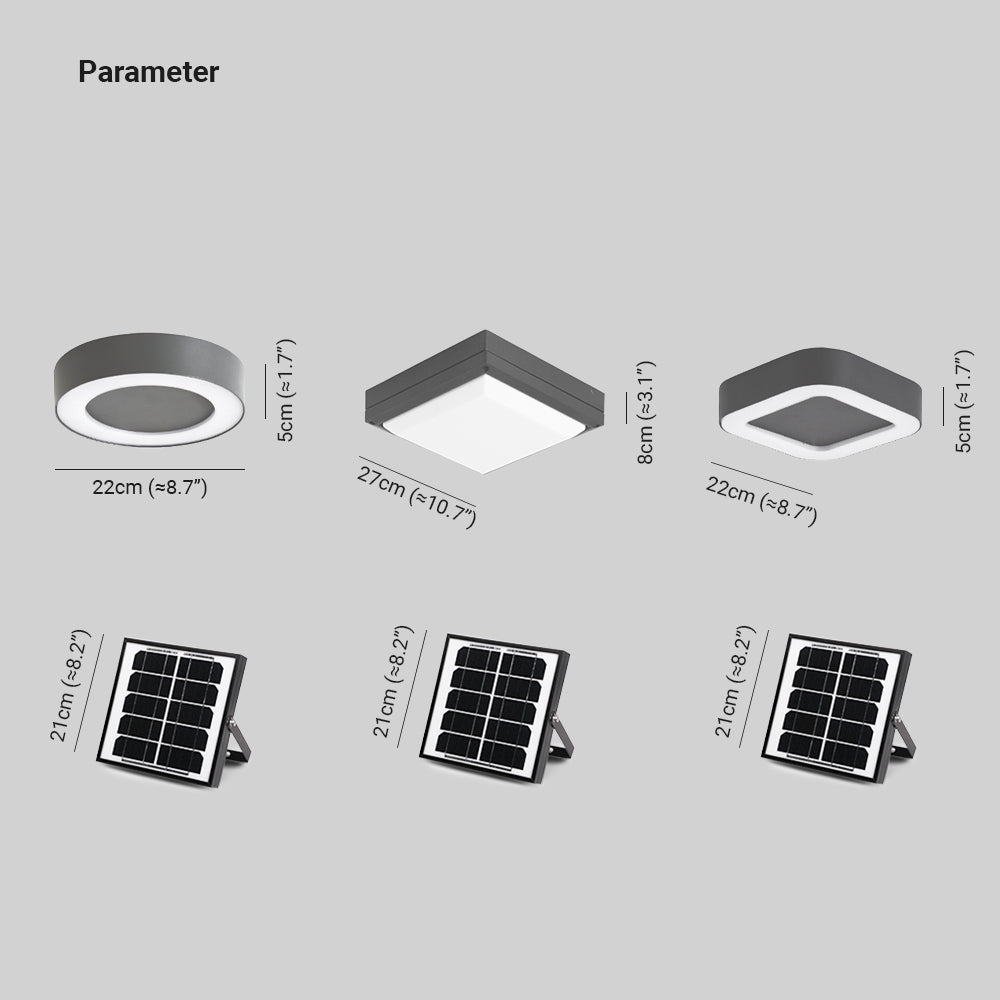 Orr Außendeckenleuchte Sonnenenergie, 3 Stile, ∅22/27CM - Lumpaz