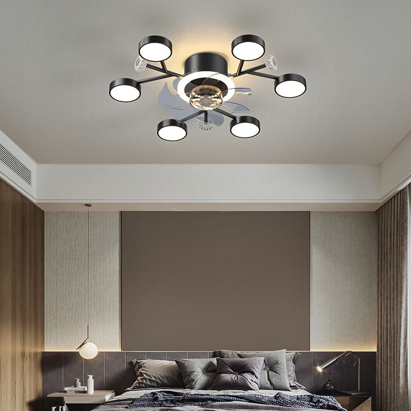 Weiss Deckenventilator mit Beleuchtung, 2 Farben, 62/88/107CM Lang - Lumpaz