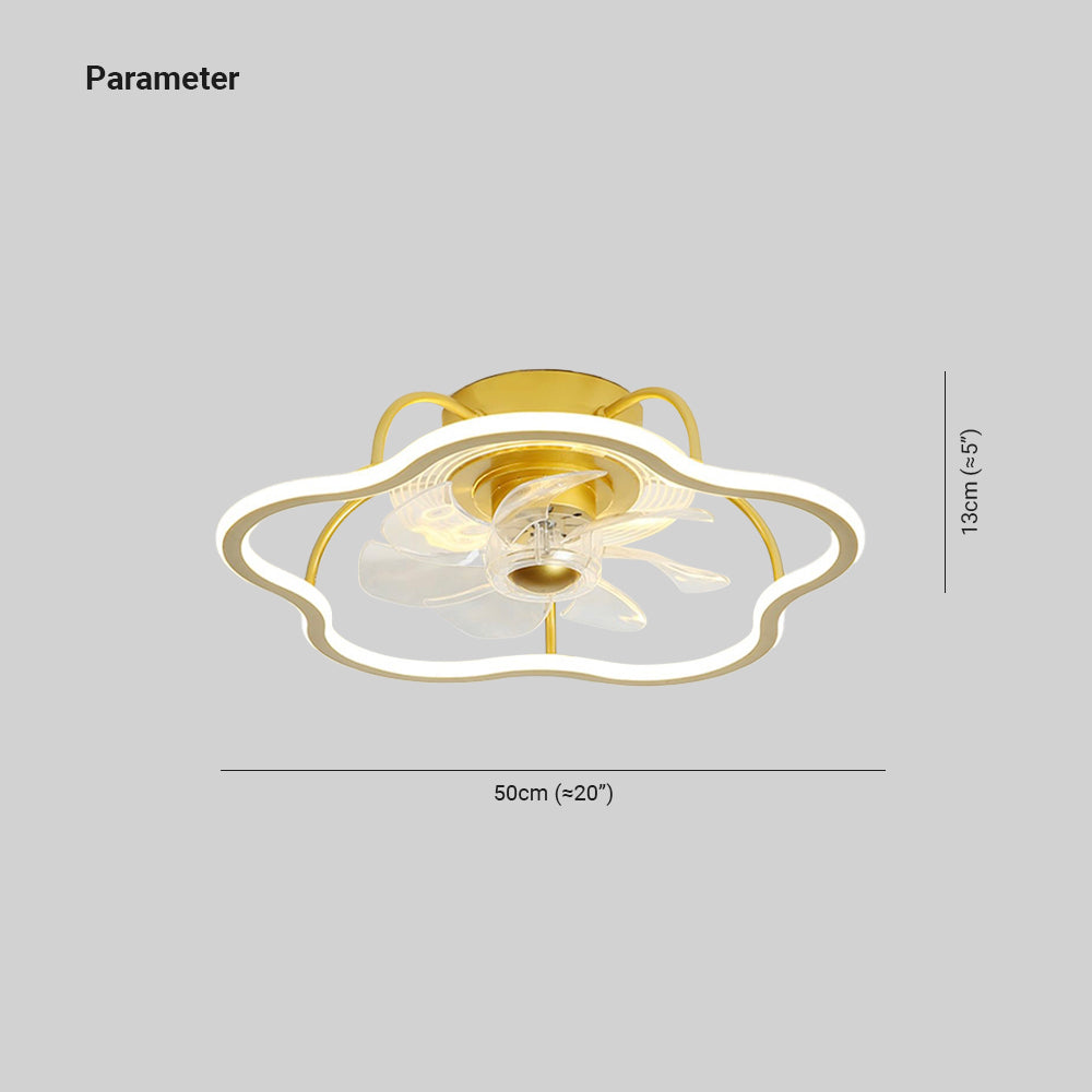 Kelley Deckenventilator mit Beleuchtung Blume Gold, ∅50CM - Lumpaz