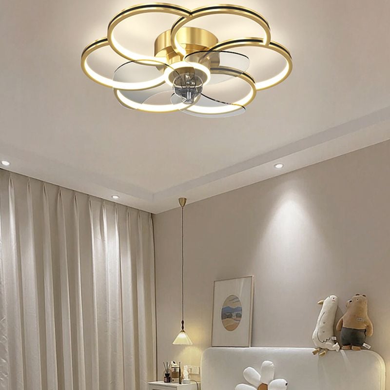 Arisha Deckenventilator mit Beleuchtung, 2 Farben, 4 Stile, ∅51/56/61cm - Lumpaz