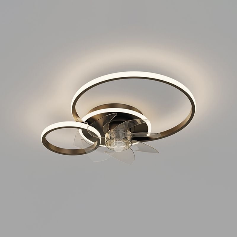 Arisha Deckenventilator mit Beleuchtung 2/3/4/5 Ringe, 2 Farben, ∅45/55/60/80CM - Lumpaz