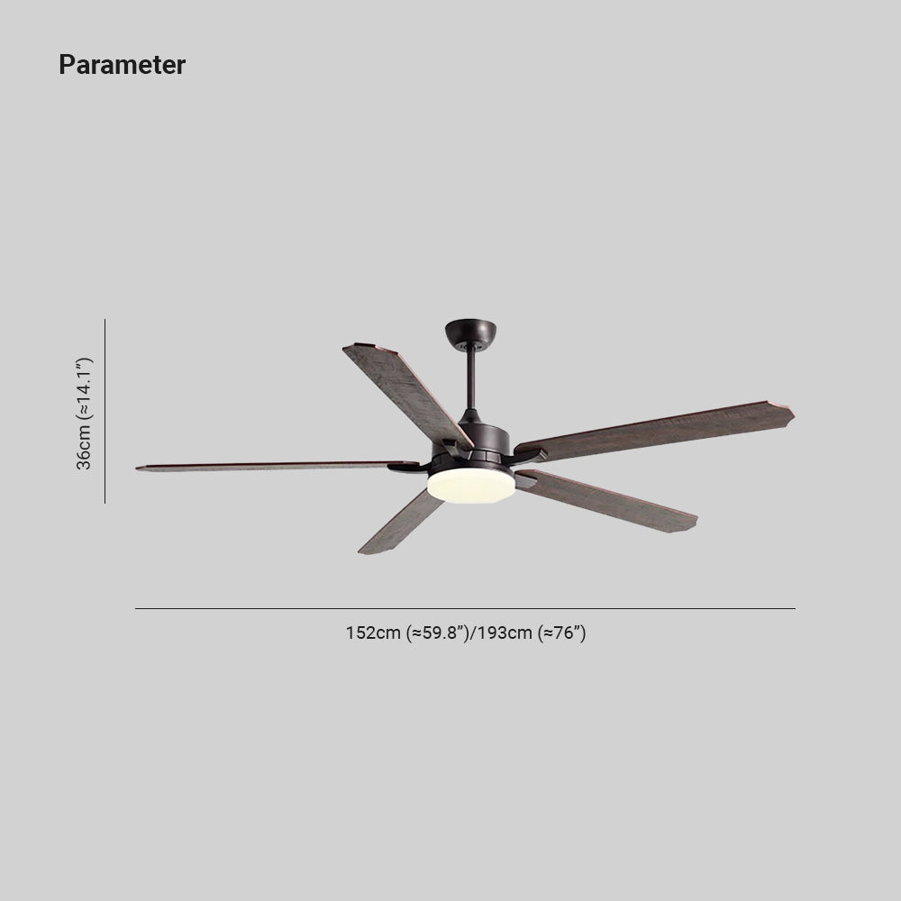 Haydn Deckenventilator mit Beleuchtung Schwarz 6-Blatt, ∅152/193CM - Lumpaz