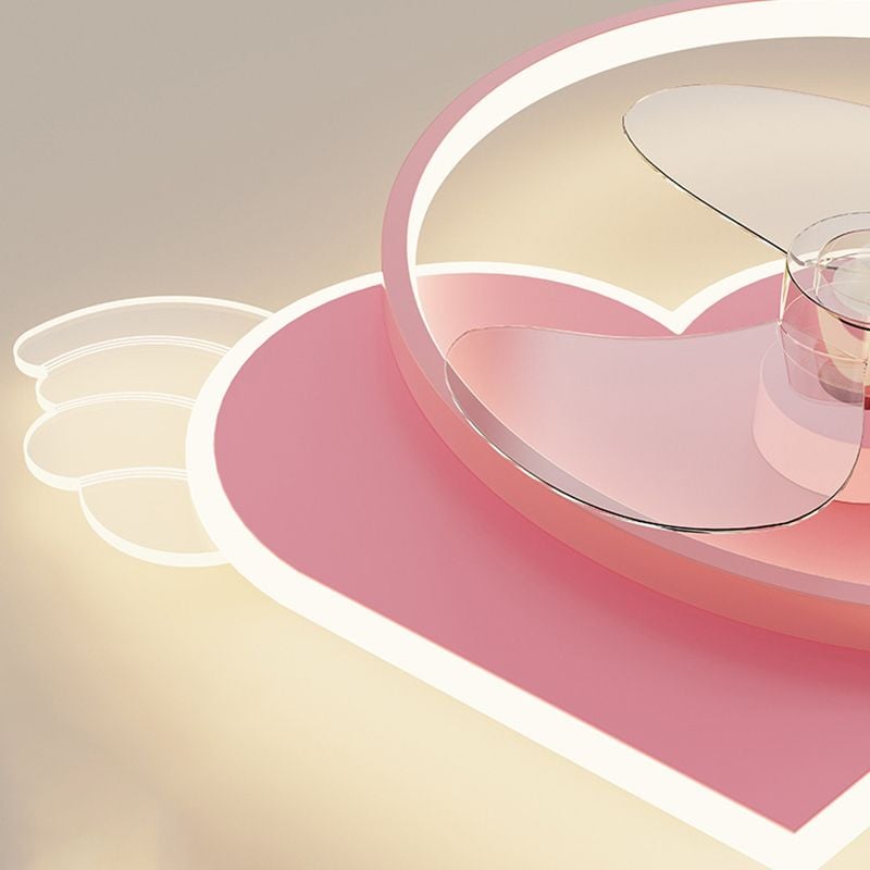 Minori Deckenventilator mit Beleuchtung Herz Rosa, 56CM Lang - Lumpaz